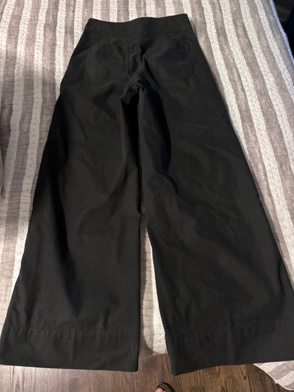J. Crew Black Wide Leg Cotton Blend Trousers size 6 - Picture 2 of 3